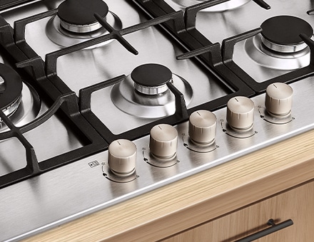 Immagine che mostra il design delle manopole del piano a gas